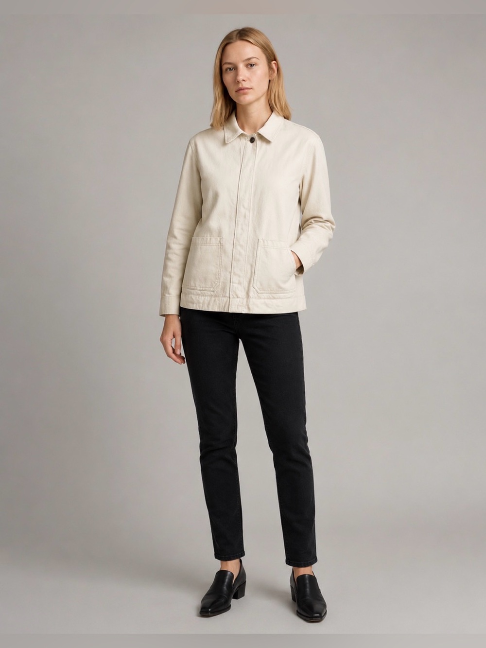 HELMUT LANG Denim Jacket Chalk Color M $495 great condition.